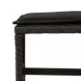 Set da Pranzo da Giardino 11 pz con Cuscini in Polyrattan Nero