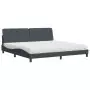 Letto con Materasso Grigio Scuro 200x200 cm Velluto