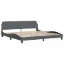 Letto con Materasso Grigio Scuro 200x200 cm Velluto