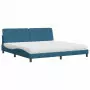 Letto con Materasso Blu 200x200 cm Velluto