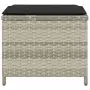 Sgabelli Giardino Cuscini 4pz Grigio Chiaro 40x40x35 Polyrattan