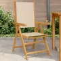 Sedie da Giardino 2pz Beige Legno Massello di Acacia e Tessuto