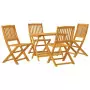 Set Pranzo da Giardino Pieghevole 5pz Legno Massello di Acacia