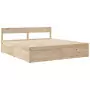 Letto con Cassetti e Materasso 180x200 cm Legno Massello Pino