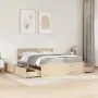 Letto con Cassetti e Materasso 140x200 cm Legno Massello Pino