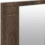 Armadietto Specchio con LED da Bagno Rovere Marrone 100x12x45cm