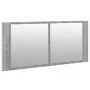 Armadietto Specchio con LED da Bagno Grigio Sonoma 100x12x45 cm