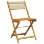 Sedie da Giardino Pieghevoli 4pz Beige Legno Massello di Acacia