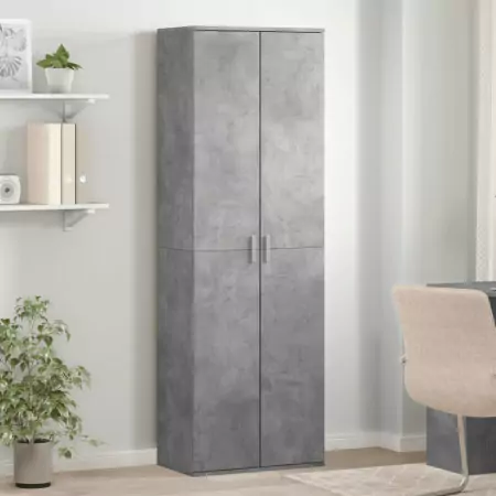 Credenza Grigio Cemento 60x35x180 cm in Legno Multistrato