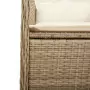 Sedie Reclinabili da Giardino 2pz con Cuscini Beige Polyrattan