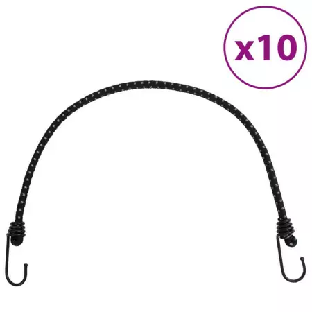 Corde Elastiche con Strisce Riflettenti e Ganci 10 pz 59 cm