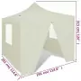 Tenda Pieghevole Crema 3 x 3 m con 4 Pareti