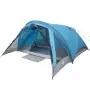 Tenda da Campeggio a Cabina per 4 Persone Blu Impermeabile