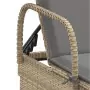 Lettino Prendisole con Ruote e Cuscino in Polyrattan Beige