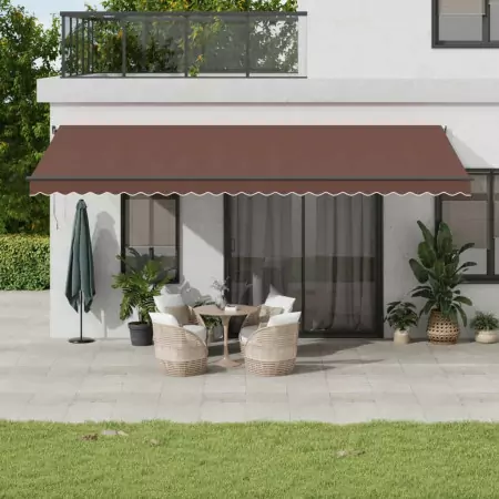 Tenda da Sole Retrattile Automatica Marrone 600x350 cm