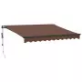 Tenda da Sole Retrattile Automatica con LED Marrone 300x250 cm