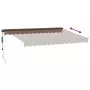 Tenda da Sole Retrattile Automatica con LED Marrone 350x250 cm