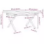 Tavolino Salotto Telaio a X 60x60x40,5cm Massello Pino e Ghisa