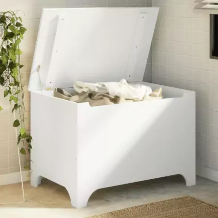 Contenitore con Coperchio RANA Bianco 80x49x54 cm Massello Pino