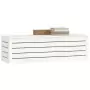 Contenitore Portaoggetti Bianco 109x36,5x33cm Massello di Pino