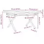 Tavolino Salotto Telaio a X 70x70x40,5cm Massello Pino e Ghisa