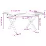 Tavolino da Salotto Telaio a X 60x60x40cm Massello Pino e Ghisa