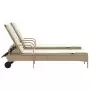 Lettini Prendisole 2 pz con Cuscini Beige in Polyrattan