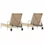 Lettini Prendisole 2 pz con Cuscini Beige in Polyrattan