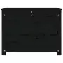 Contenitore Portaoggetti Nero 60x32x45,5cm Legno Massello Pino