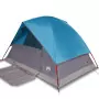 Tenda da Campeggio a Cupola per 4 Persone Blu Impermeabile