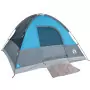 Tenda da Campeggio a Cupola per 4 Persone Blu Impermeabile