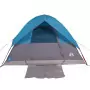 Tenda da Campeggio a Cupola per 4 Persone Blu Impermeabile