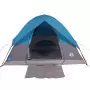 Tenda da Campeggio a Cupola per 4 Persone Blu Impermeabile