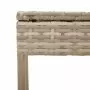 Lettino Prendisole con Tavolo e Cuscino Beige in Polyrattan