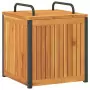 Cassa da Esterno per Cuscini 45x45x45/53cm in Legno e Acciaio