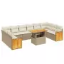 Set Divani da Giardino 11 pz con Cuscini Beige in Polyrattan