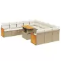 Set Divani da Giardino 11 pz con Cuscini Beige in Polyrattan