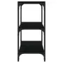 Mobile Porta Libri Nero 40x33x70,5cm Legno Multistrato Acciaio