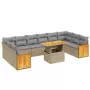 Set Divani da Giardino 11 pz con Cuscini Beige in Polyrattan