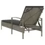 Lettino Prendisole con Cuscino Grigio 63x200x81 cm Polyrattan