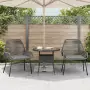 Sedie da Giardino 2 pz con Cuscini Grigio in Polyrattan