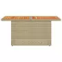 Tavolo da Giardino Beige 100x55x73 cm Polyrattan e Legno Acacia