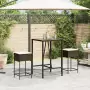 Sgabelli da Bar con Cuscini 2 pz Marroni in Polyrattan