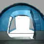 Tenda da Campeggio a Tunnel per 4 Persone Blu Impermeabile