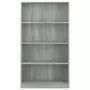 Libreria 4 Ripiani Grigio Sonoma 80x24x142 cm Legno Multistrato