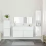 Set Mobili da Bagno 4 pz Bianco in Legno Multistrato