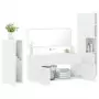 Set Mobili da Bagno 4 pz Bianco in Legno Multistrato