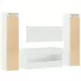 Set Mobili da Bagno 4 pz Bianco Lucido in Legno Multistrato