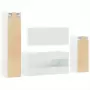 Set Mobili da Bagno 4 pz Bianco Lucido in Legno Multistrato