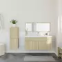 Set Mobili da Bagno 3 pz Rovere Sonoma in Legno Multistrato